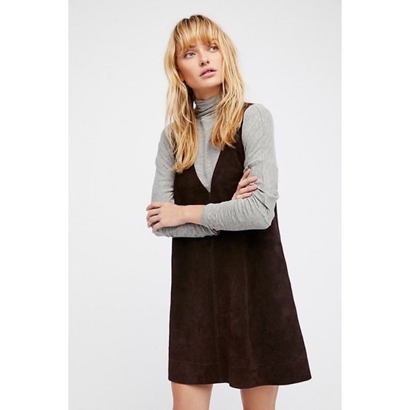 retro love suede dress Retro Love Suede Mini Dress by Free People, Brown, S